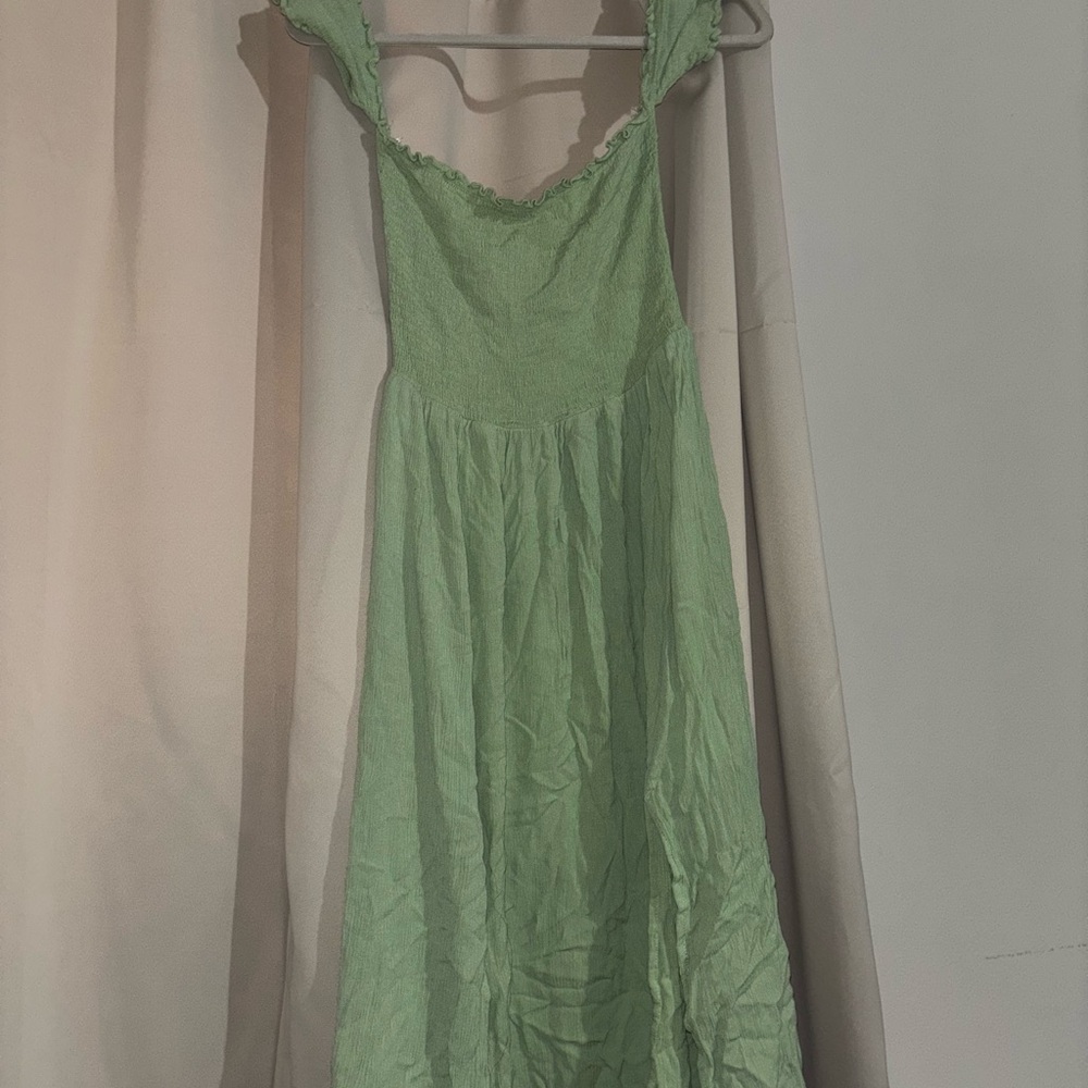 Love Tree Green Sundress Off the Shoulder Backless